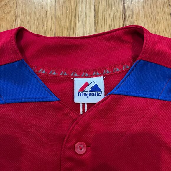 VTG Majestic Philadelphia Phillies Chase Utley Jersey Red Baseball MLB Mens XL - Picture 5 of 7